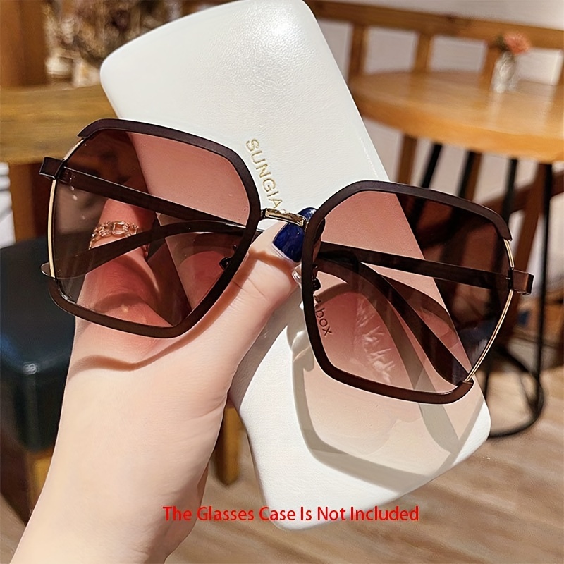 Large One-piece Fashion Sunglasses For Women Men Rivet Square Gradient  Uv400 Sun Shades For Driving Summer Beach - Temu