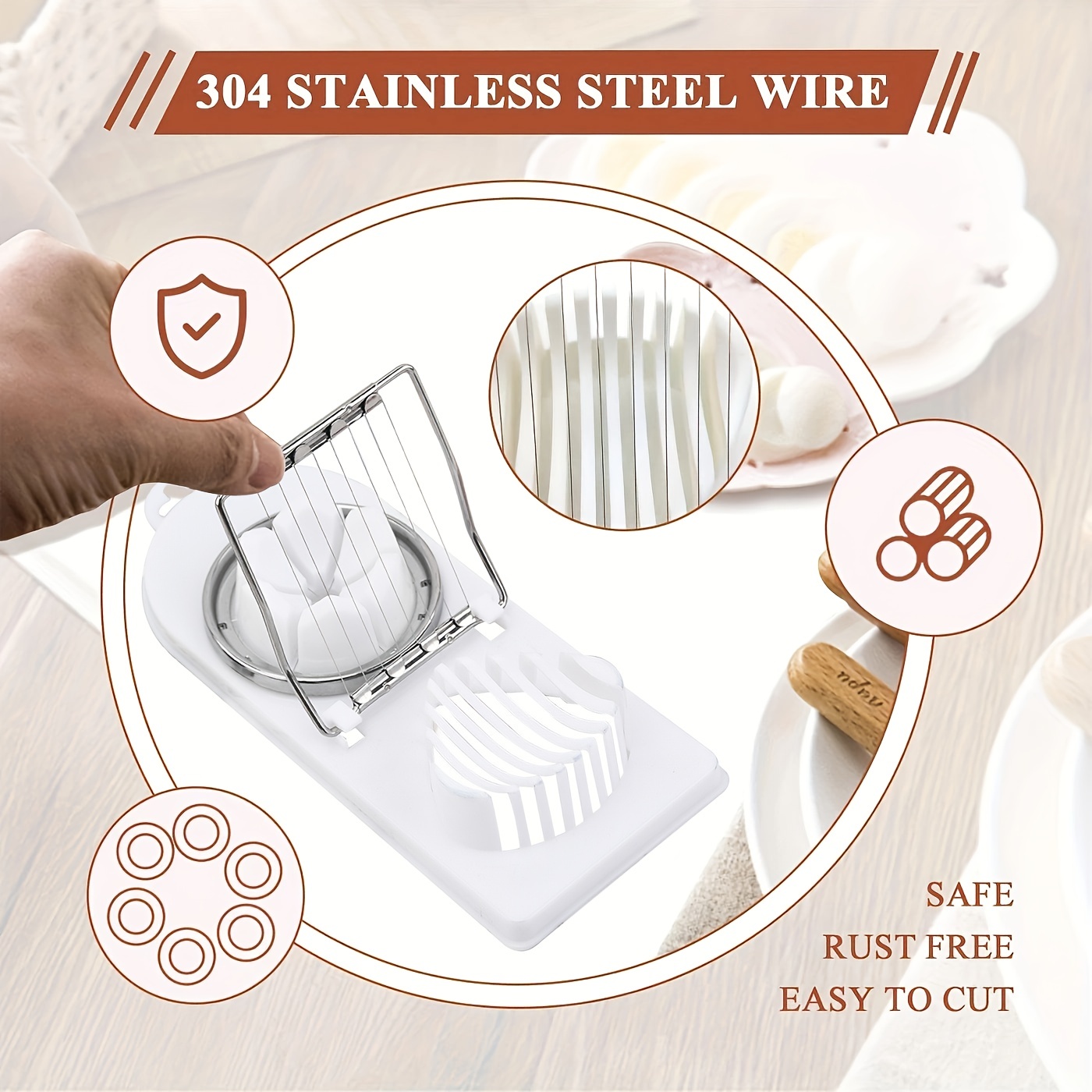 Premium Quality Stainless Steel Egg Slicer Wedger Cutter Divides