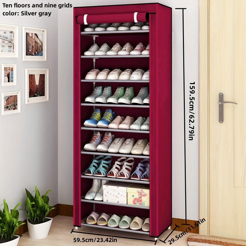 10-tier Tall Shoe Rack, Can Hold Shoes, Non-woven Fabric Shoe Rack, Simple Shoe  Organizer, Assembly Shoe Cabinet For Doorway Hallway Balcony Living Room -  Temu Italy