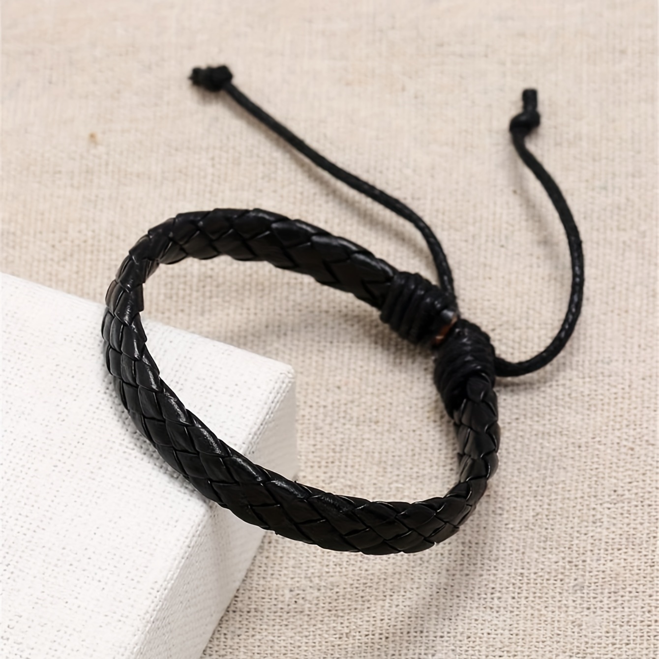 Leather Adjustable Bracelet for Men Daily Decoration Gift