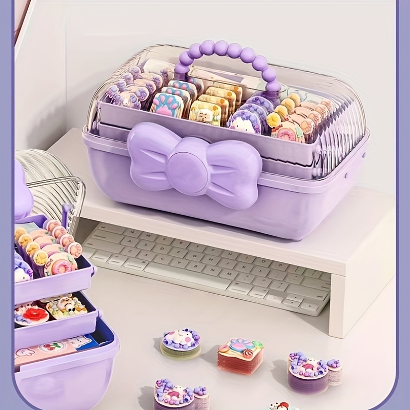 LOXI Cartoon Household Large Multi-function Rubber Band Storage Cute  Children's Hair Accessories Organizer Box Jewel Case - AliExpress
