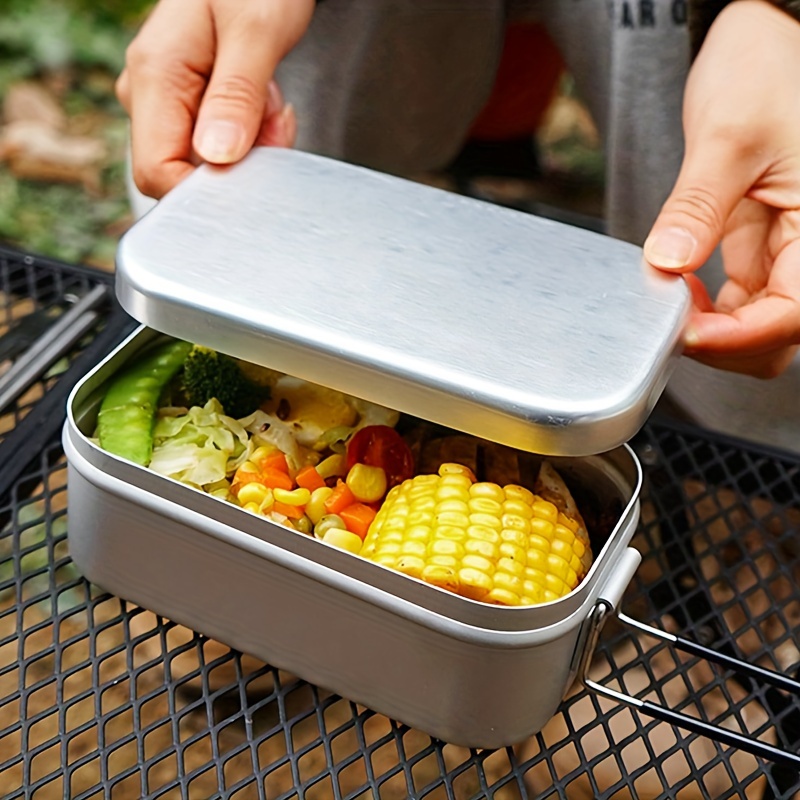 1pc 800ml/27.05oz Aluminum Lunch Box With Handle, Rectangular Lunch  Containers For Outdoor Camping Travel