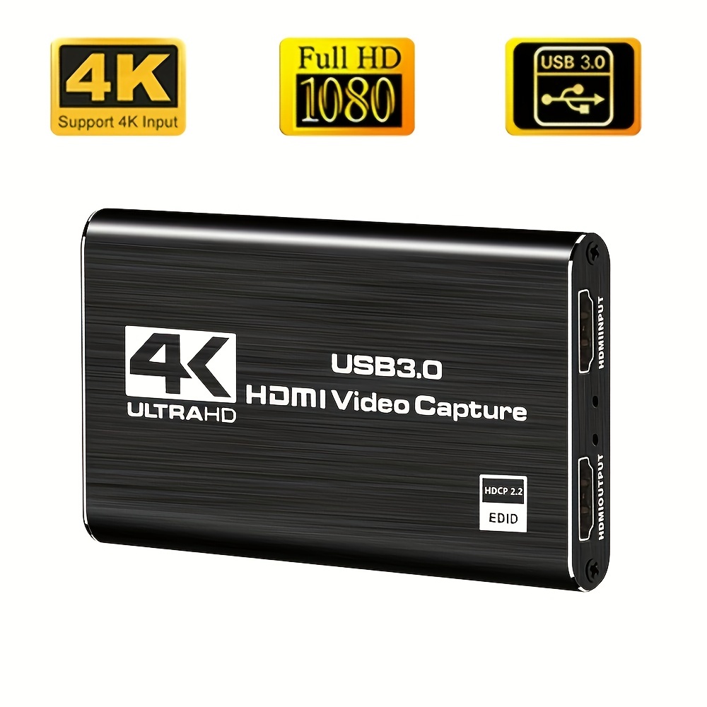 Tarjeta Capturadora de Video y Audio, USB 3.0, 4K, 60FPS, Color