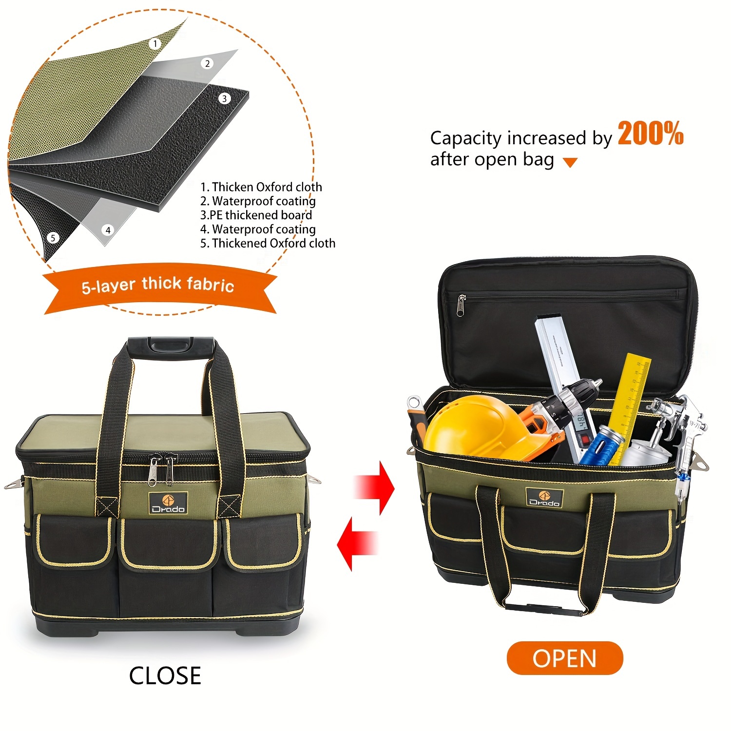 New Plastic Bottom Tool Bag Multifunctional Repair Tool Box - Temu Canada