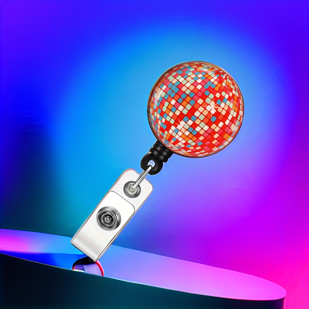 Disco Ball Badge Reel Cute Retractable Badge Reel Gift For Nurse