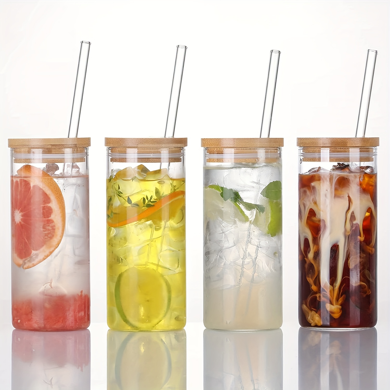 Minimalist Drinking Glasses With Lids And Straws Water Cup - Temu