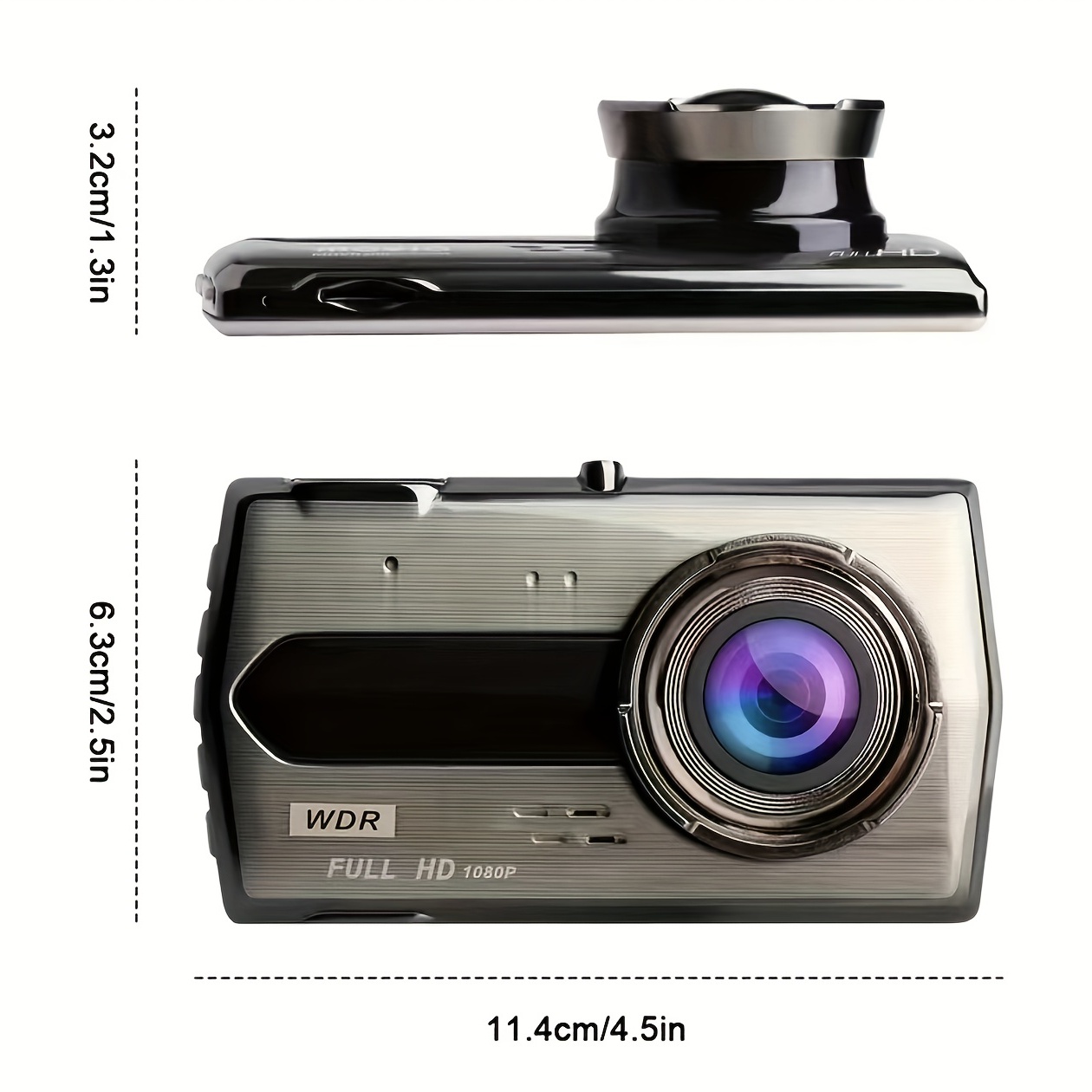 Dash Camera Front And Inside, 3.16inch Dash Cam 1080P, G Sensor HD Night  Vision Loop Recording Wide Angle Car DVR ( Blue Photodiode Position Is  Random