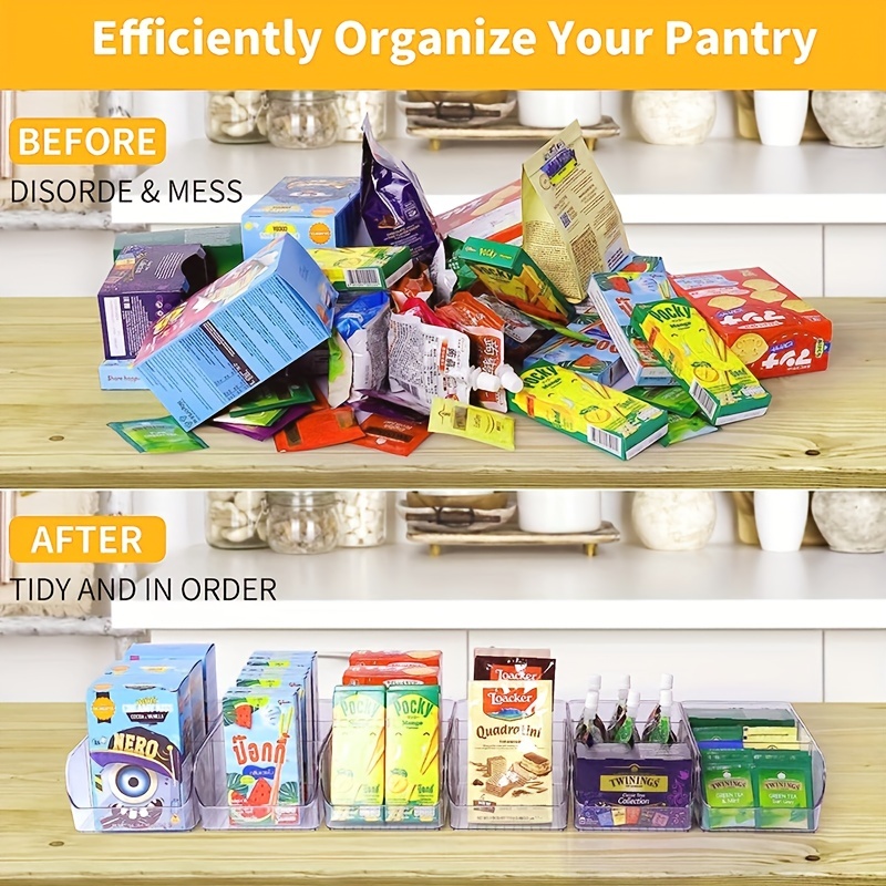 Food Packet Pantry Organizer With 3 Sections, Kitchen Pantry Snack