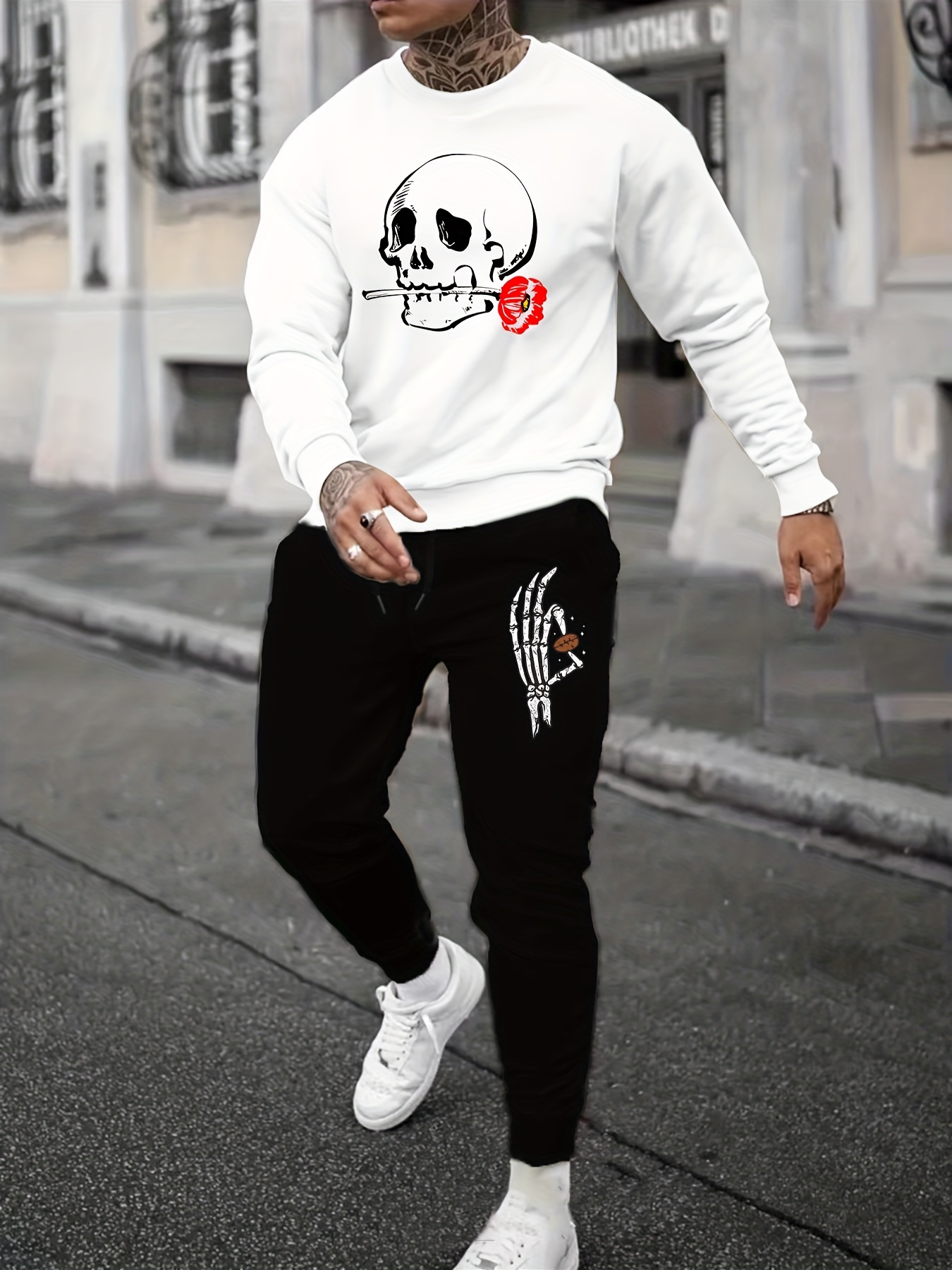 Chándal Y Joggers Hombre  Nike Sudadera Blanca Con Cuello Redondo