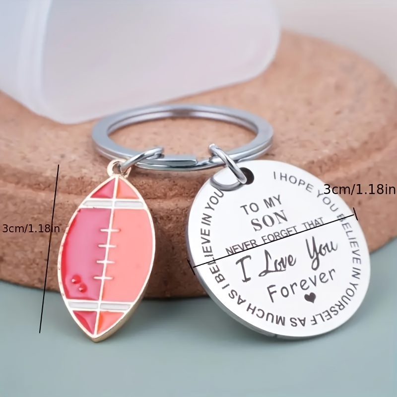 To My Son Keychain Mom To Son Cute Metal Key Chain Ring Necklace Pendant  Graduation Day Birthday Party Gift For Son Teen Boys - Temu