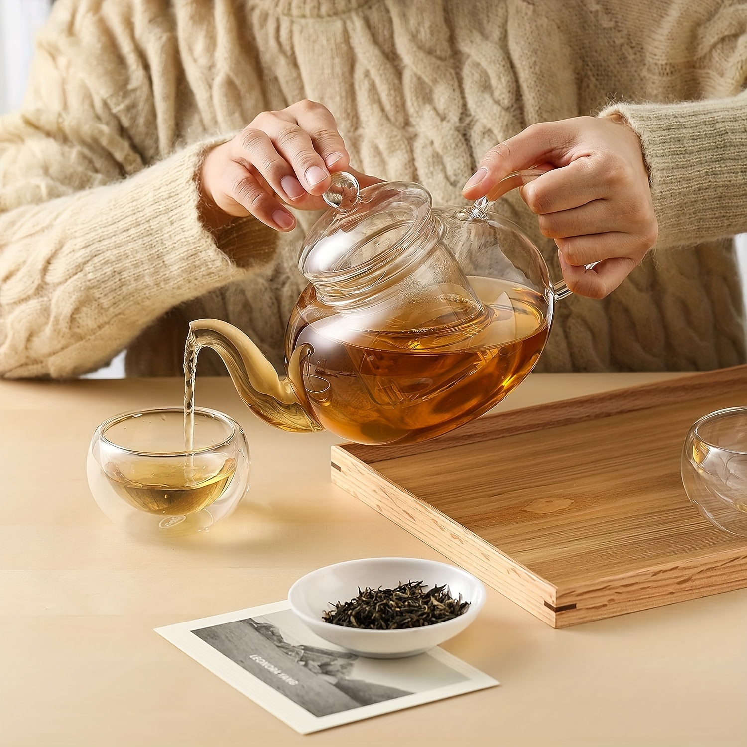 Glass Teapot With Vertical Stripes Clear Tea Kettle With - Temu