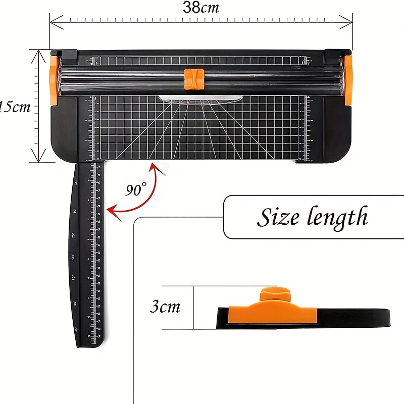 paper cutter trimmer small 12 inch crafting scrapbooking supplies for a4 cardstock photo label with automatic security safeguard and foldable ruler