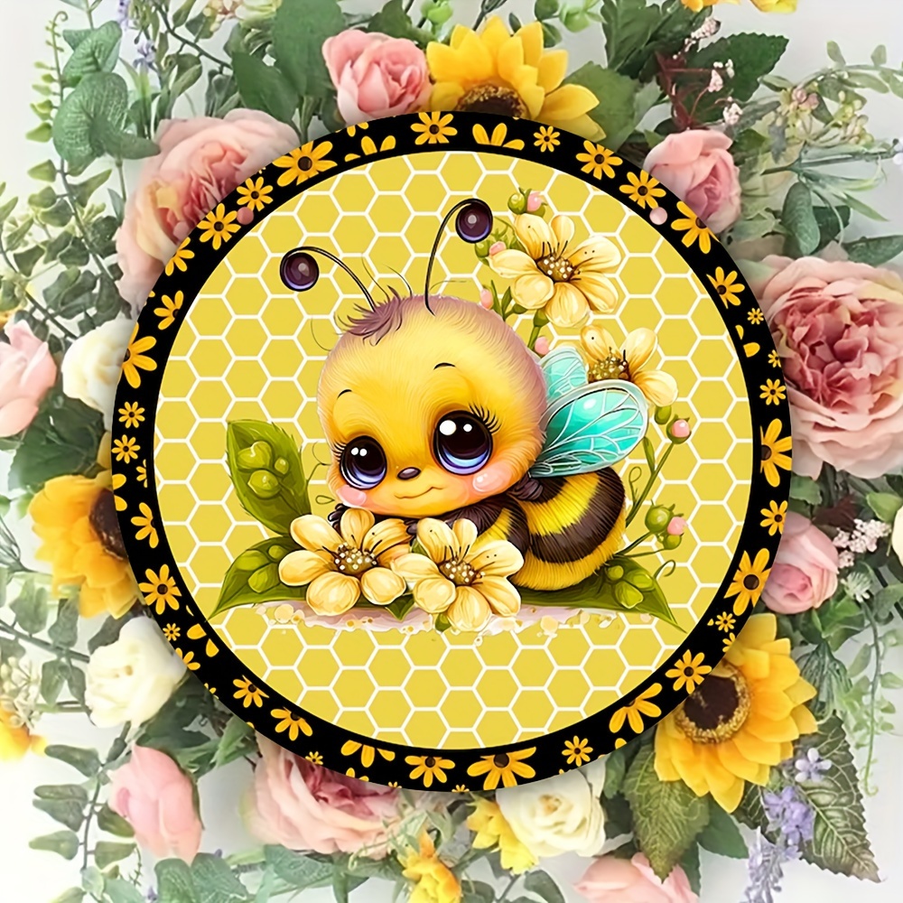 Wreath for Front Door Bee Wreath for Summer Wreath for Her Bee Decorations  for Home Gift for Mom Gift for Her Wall Decor for Home Gift Ideas 