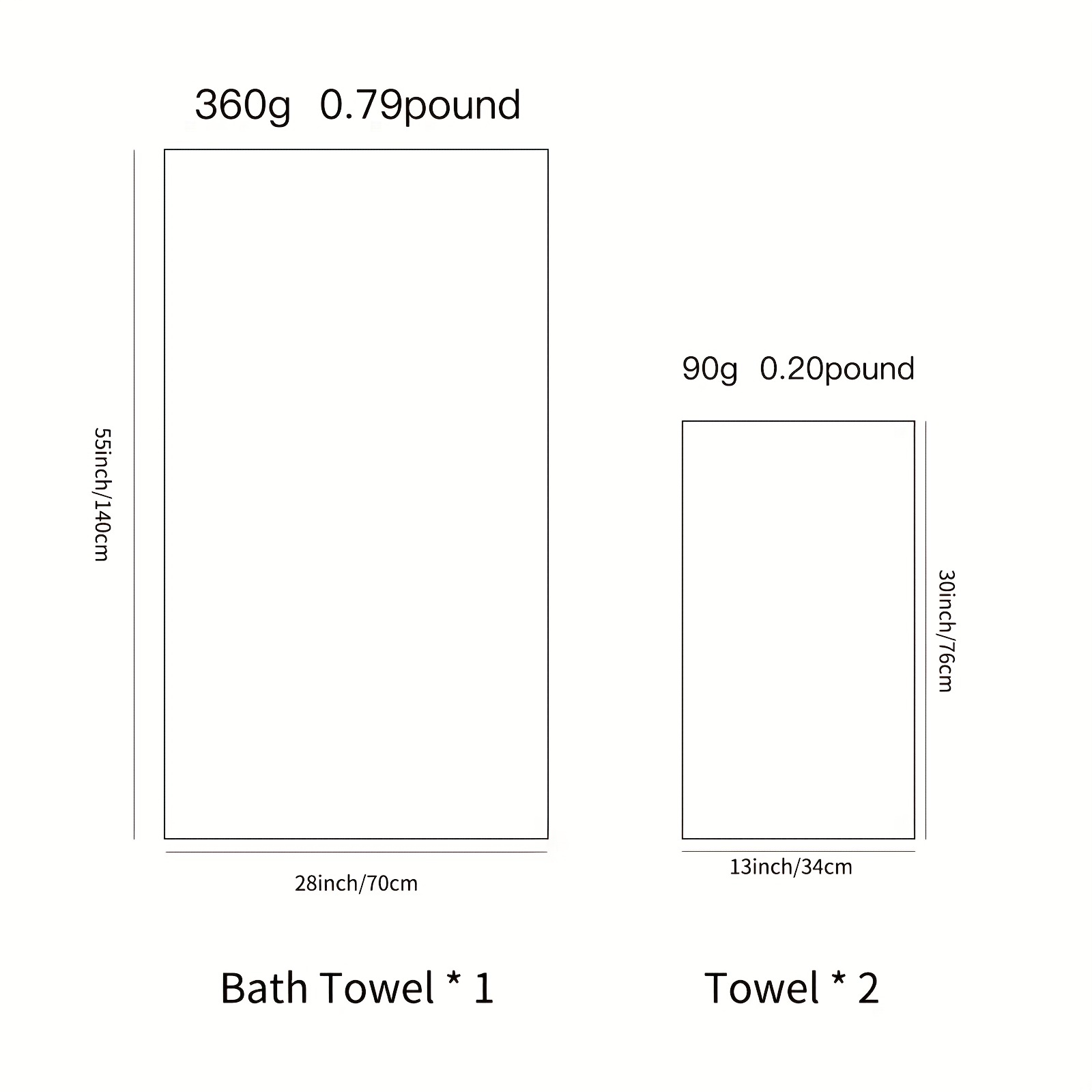 Bath Towel Bamboo Towel Set 2 pack, 70 x 140 cm Extra Large Bath