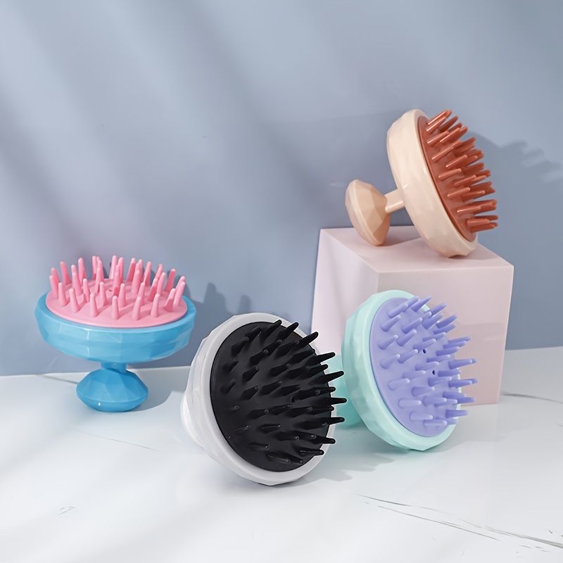 Diamond Shaped Style Silicone Scalp Massage Brush Hair Washing Comb Skin  Friendly Soft And Comfortable Mini Handheld Hair Brush For Home Travel Four  Colors Available 1 Piece | High-quality & Affordable | Temu
