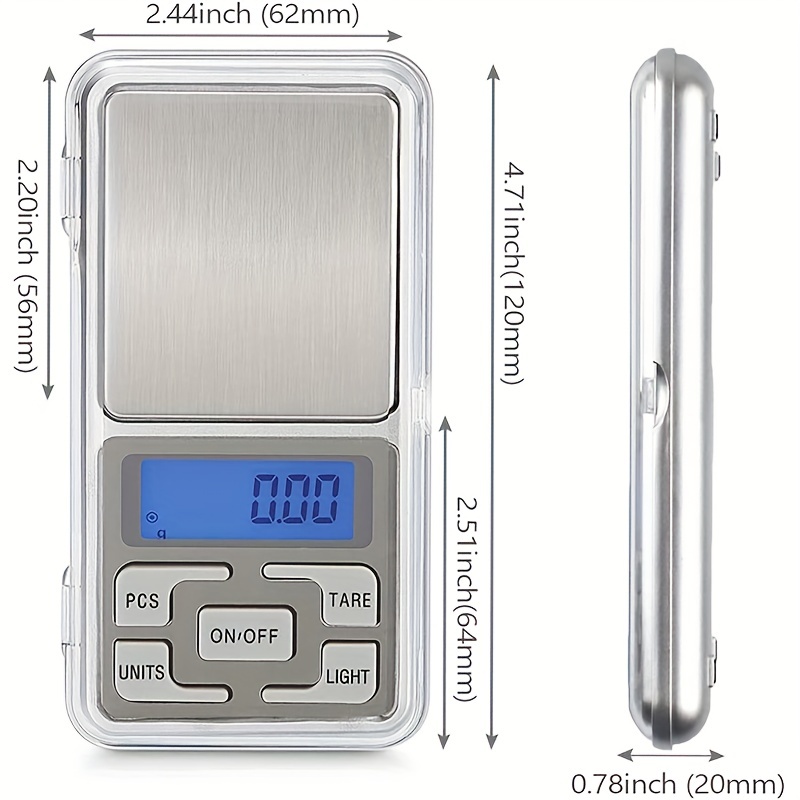 Pocket Size Portable Food Scale Travel Jewelry Scale Gram Capacity 500g  /200g Kitchen Small Scale Lab Measuring Scale