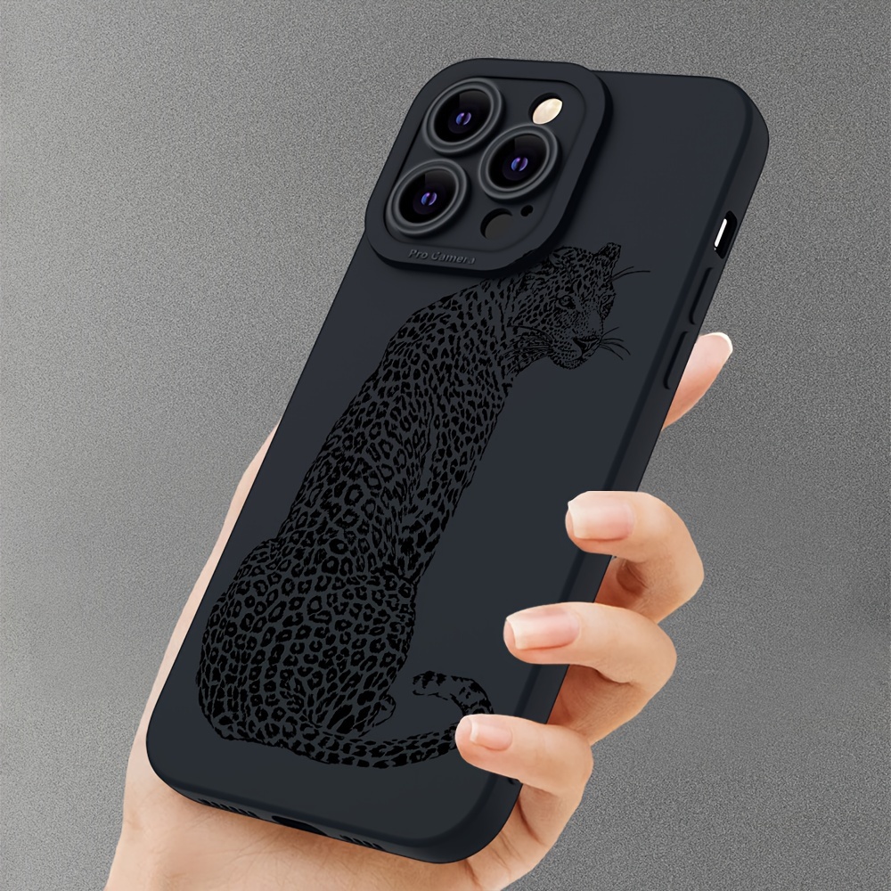 

1pc Black Cheetahs Camera Lens Protecion Phone Protective Case For, Iphone 7 8 Se2/se3 7p/8p Xr 11 12 13 14 Pro Max Series Gift For Birthday/valentines/easter/boy/girlfriends