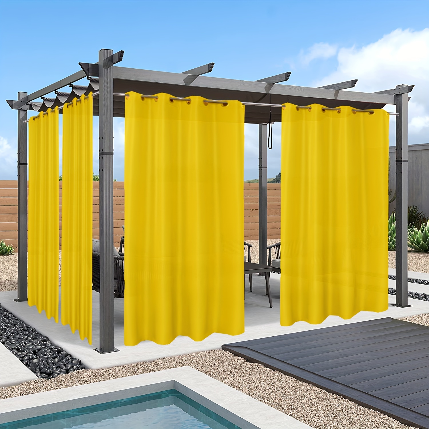 1 Panel Outdoor vorhang Wasserdicht Terrasse Vorhang Öse - Temu