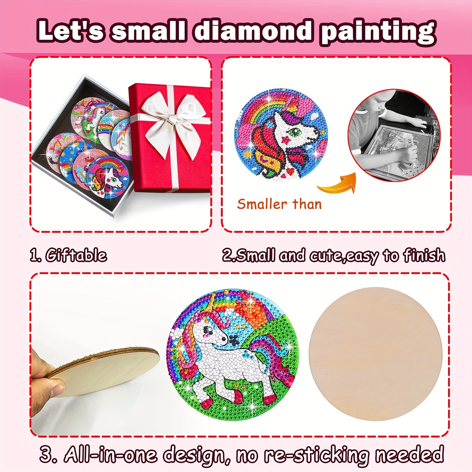 Cartoon Animal Dog Artificial Diamond Painting Coasters Diy - Temu