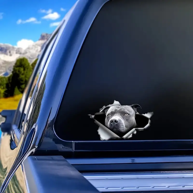 Blauer Pitbull-Hund-Autoaufkleber Mit Rissen, Zerrissene Metallaufkleber,  Reflektierende Aufkleber, Wasserfestes Auto-Styling, Haustier-Autodekoration,  Wählen Sie Größe - Temu Germany