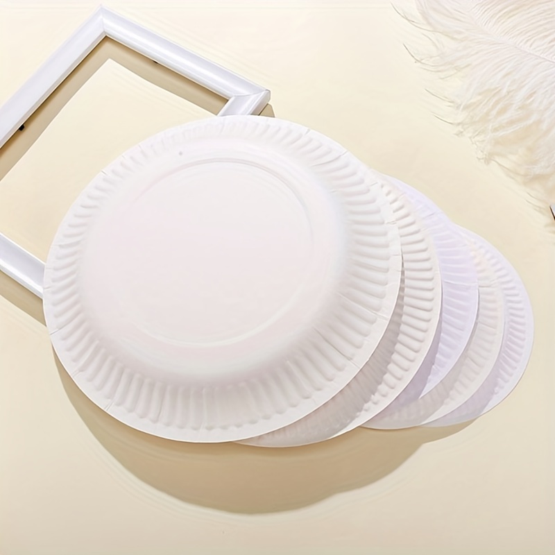 50 PCS Disposable Paper Plates 12.17 Inches Large Decorative Wedding Plates