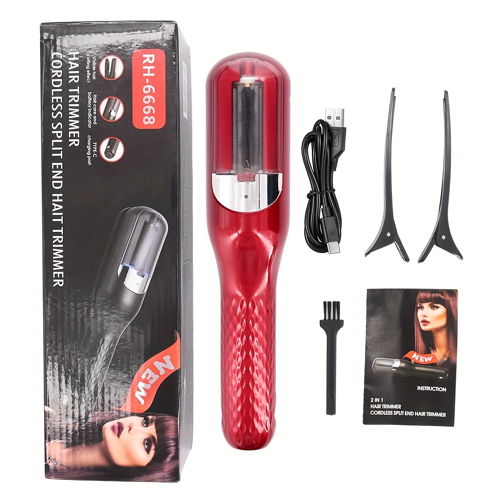  Split-Ender Pro 2 Automatic Easy Damaged Hair Repair Trimmer,  Men & Women - Red : Beauty & Personal Care
