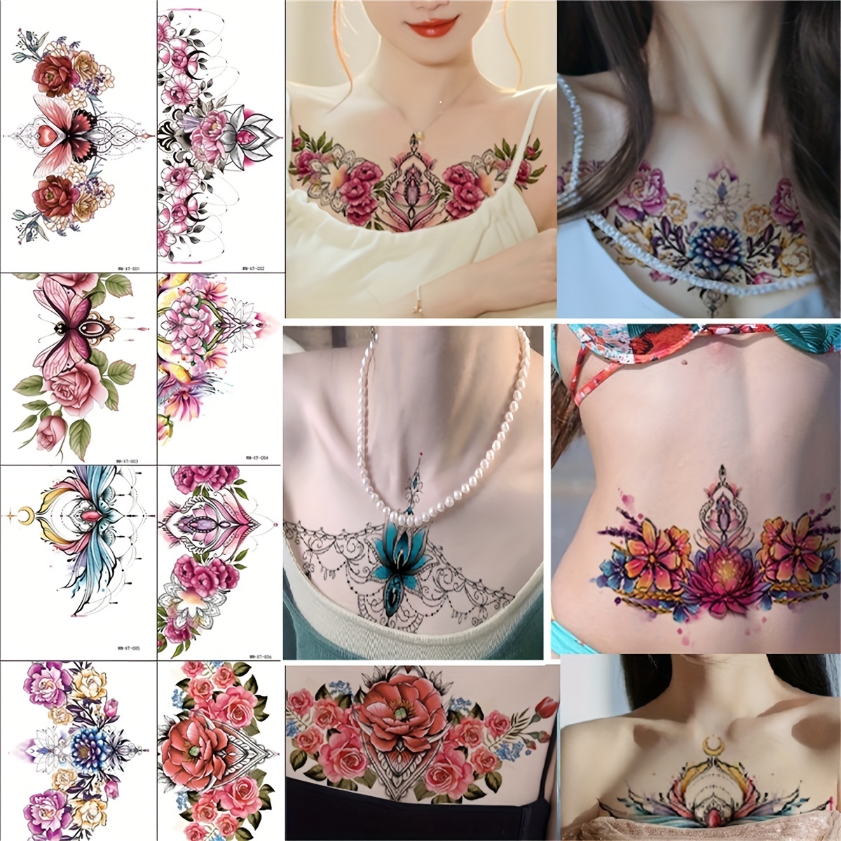colorful chest tattoos designs