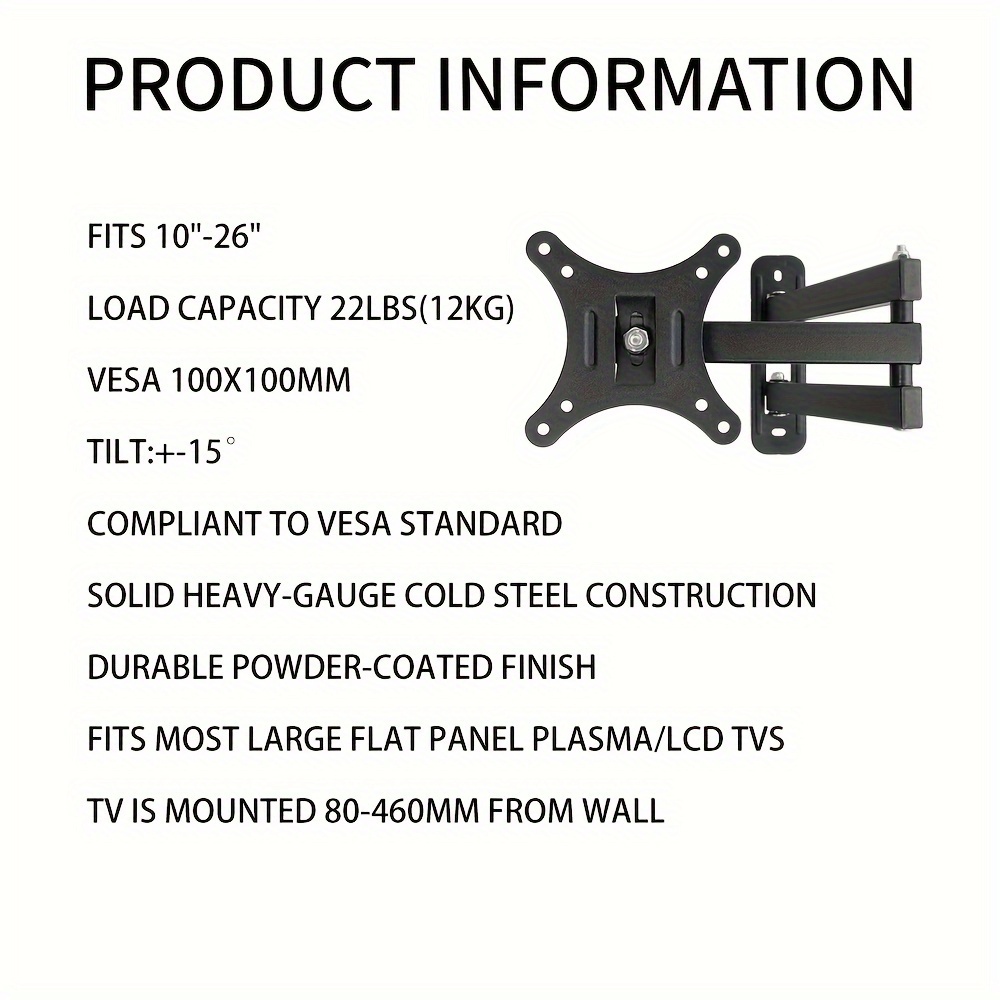 Soporte brazo extensible para TV plasma, LCD y LED de 26 a 55