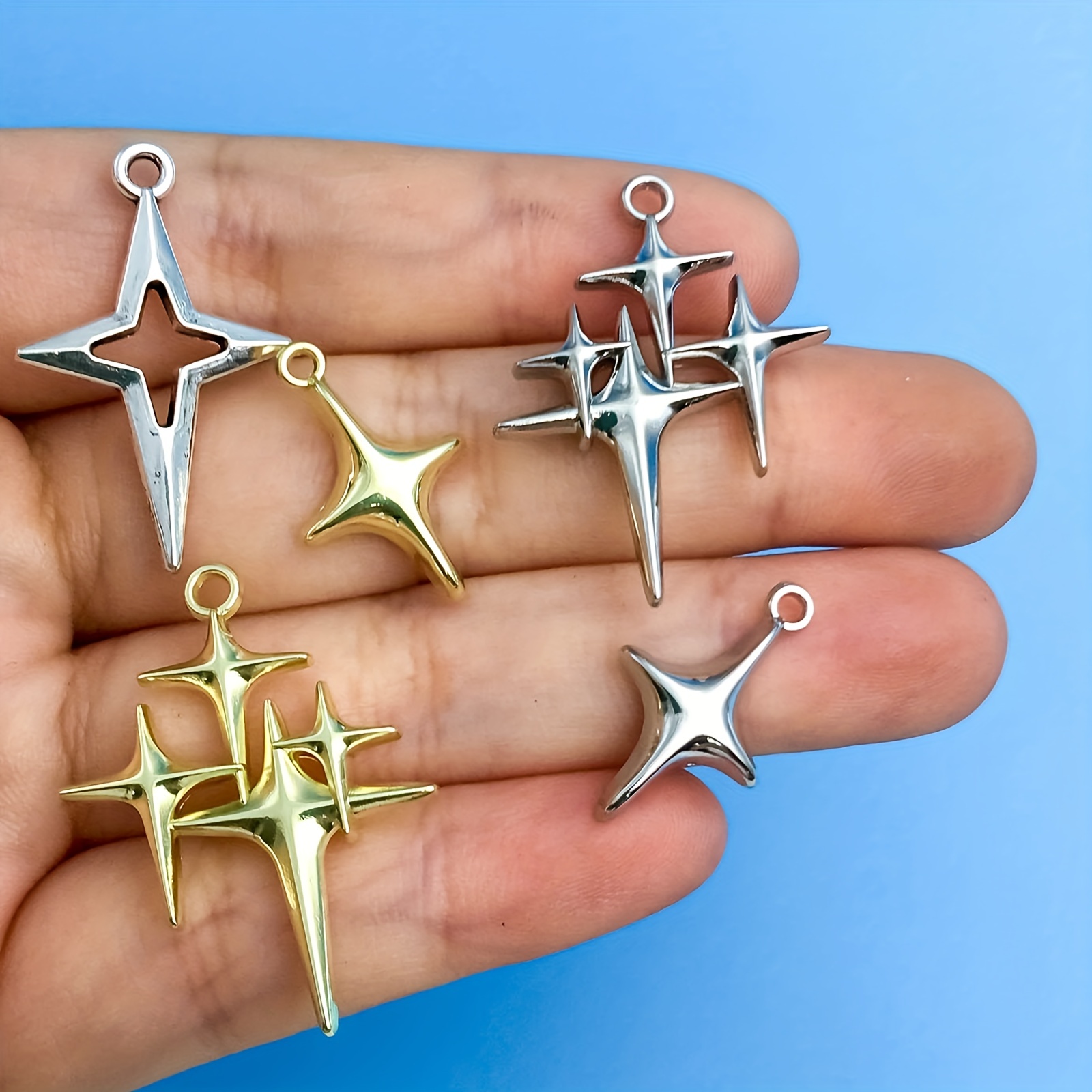 Decoendiy 20Pcs Alloy Gothic Charms, Silver Heart Star Pendants, Metal  Cross Flower Bow Charms for DIY Crafts Supplies