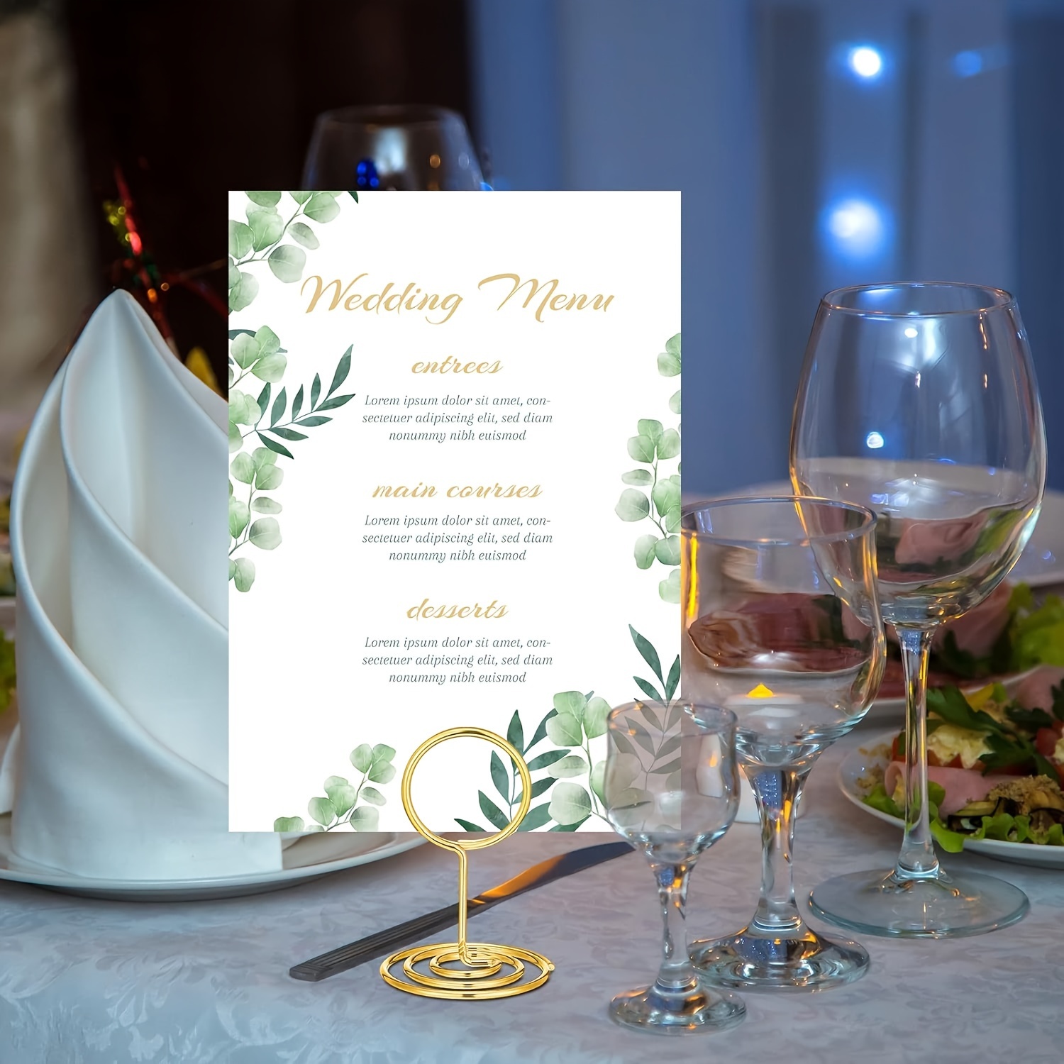 Menu place card clearance holders