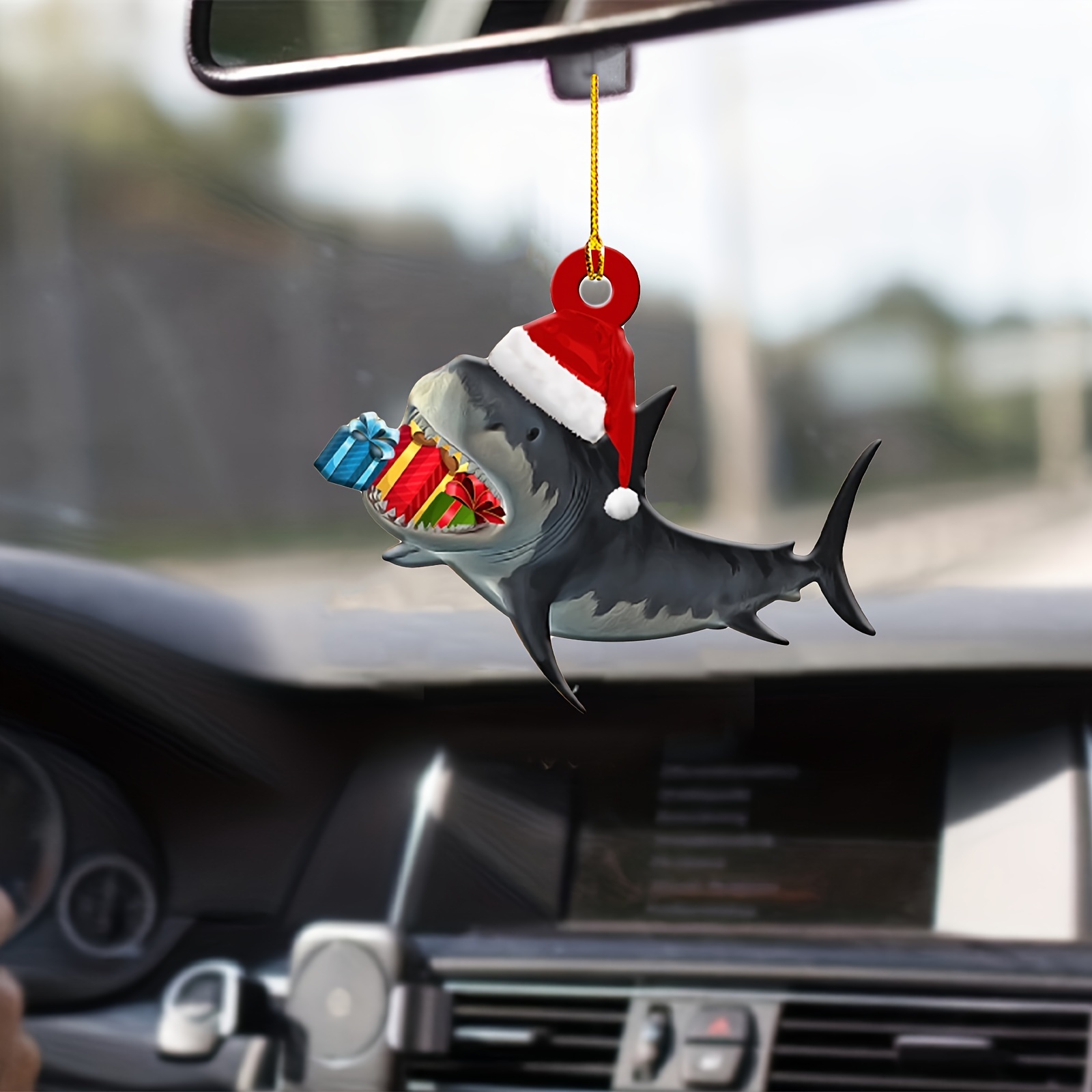 Shark Car Mirror Charm Ornaments Rear view Mirror Pendant
