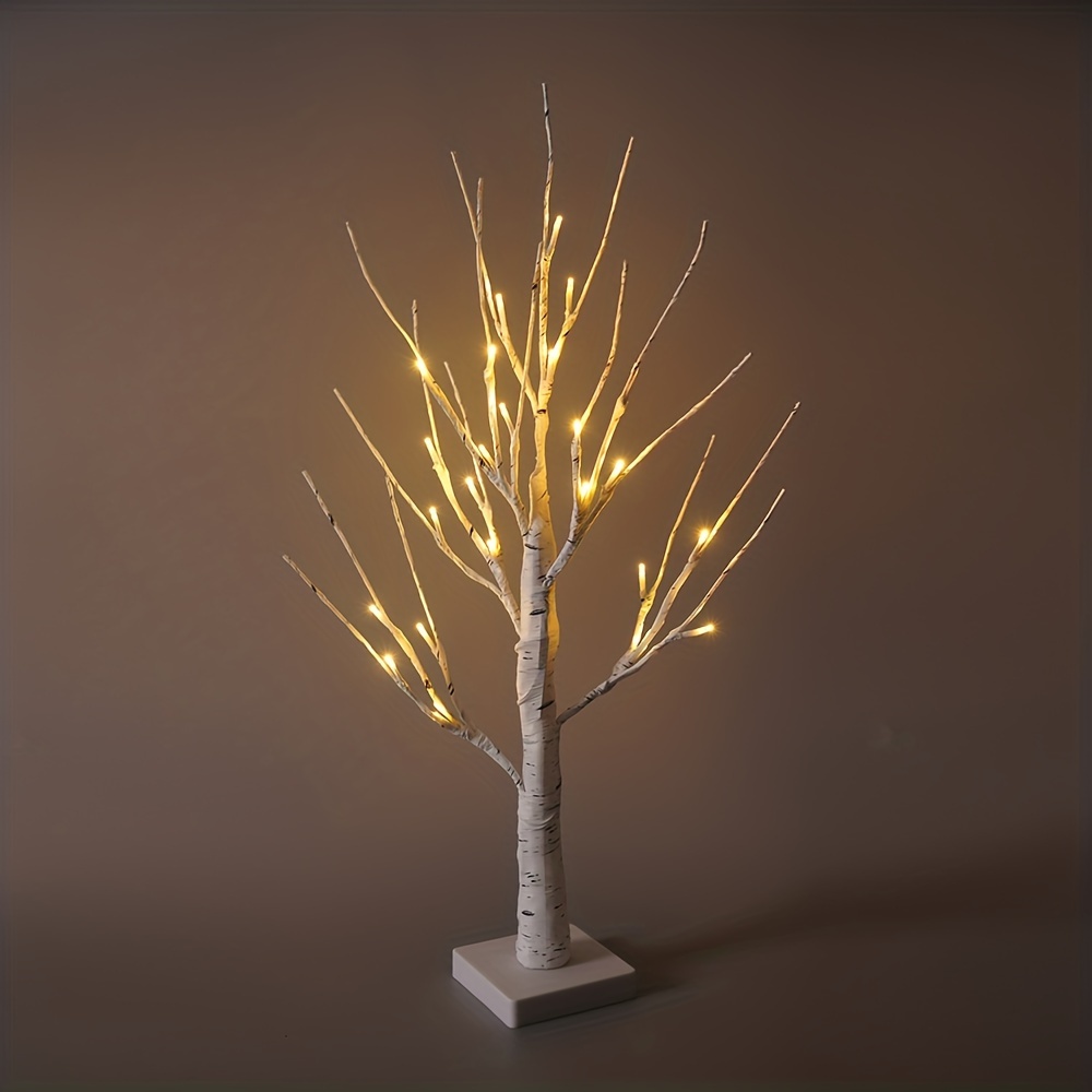 Lumières d'arbre à LED Blanc chaud USB Bonsai Tree Light Branches réglables  Arbre décoratif à piles Illuminé Petit arbre Lumières Décoration