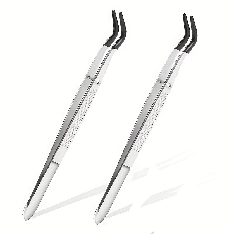 Stainless Steel Tweezers Lightweight Flat for Head Tweezers Rubber Tipped  Tweezers for Stamp Coin Jewelry Lab Hobby Craf - AliExpress