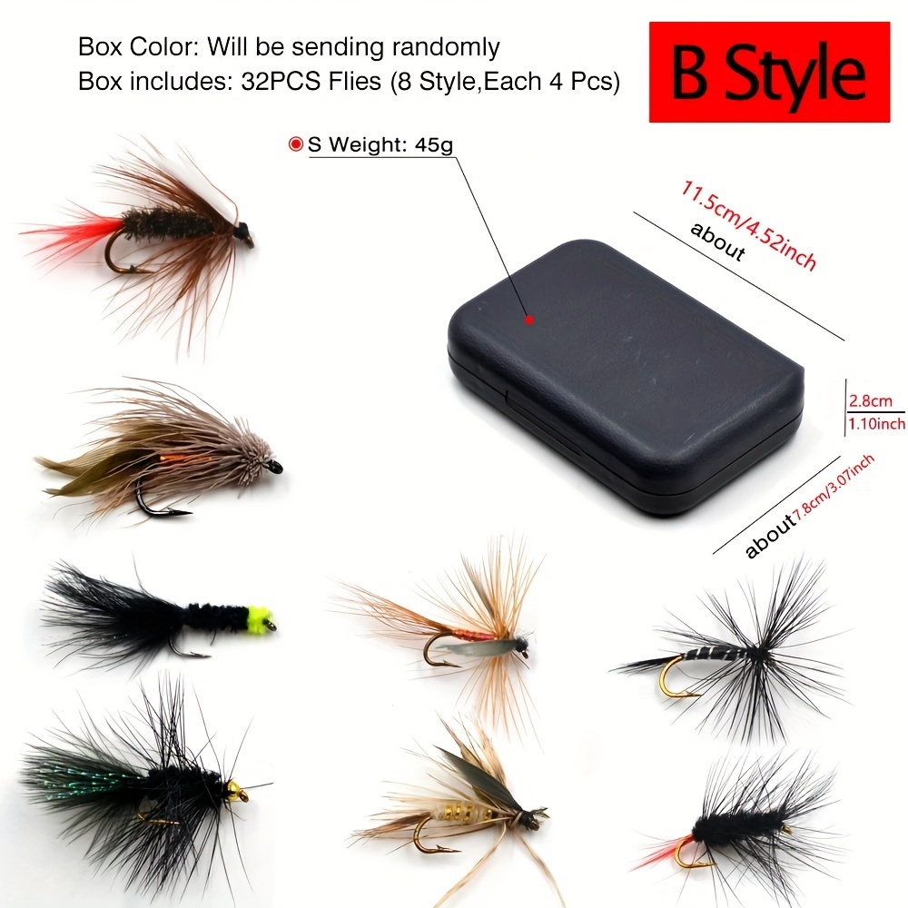 Fishing 32pcs/box Trout Nymph Fly Fishing Lure Dry/wet Flies Nymphs Ice  Fishing Lures Artificial Bait With Boxed