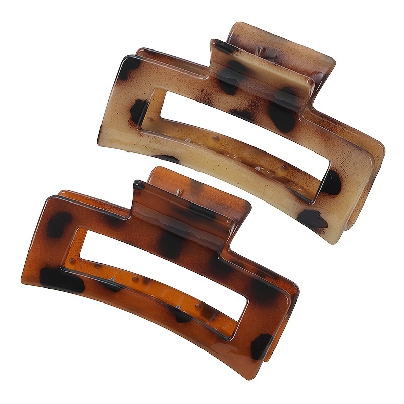 4Pcs/Set French Design Large Acetate Hair Claw Clip Tortoise Shell