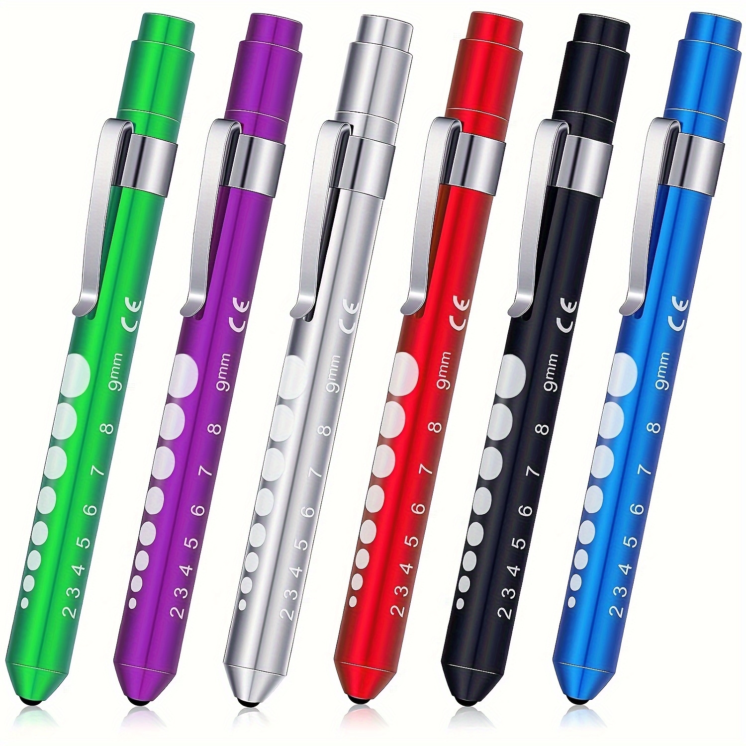 Aokin Medical Pen Light for Nurse Doctor, Reusable LED Medical Penlight  Flashlight with Pupil Gauge and Ruler, White Light, Sky Blue