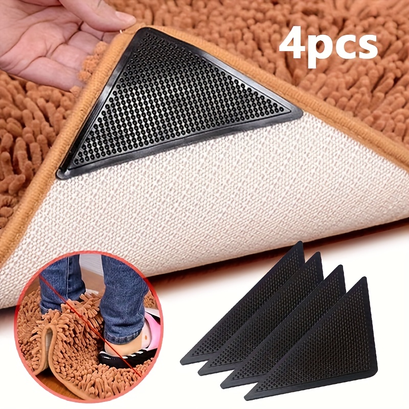 8Pcs Rug Carpet Mats Grippers Non Slip Anti-skid Washable Reusable