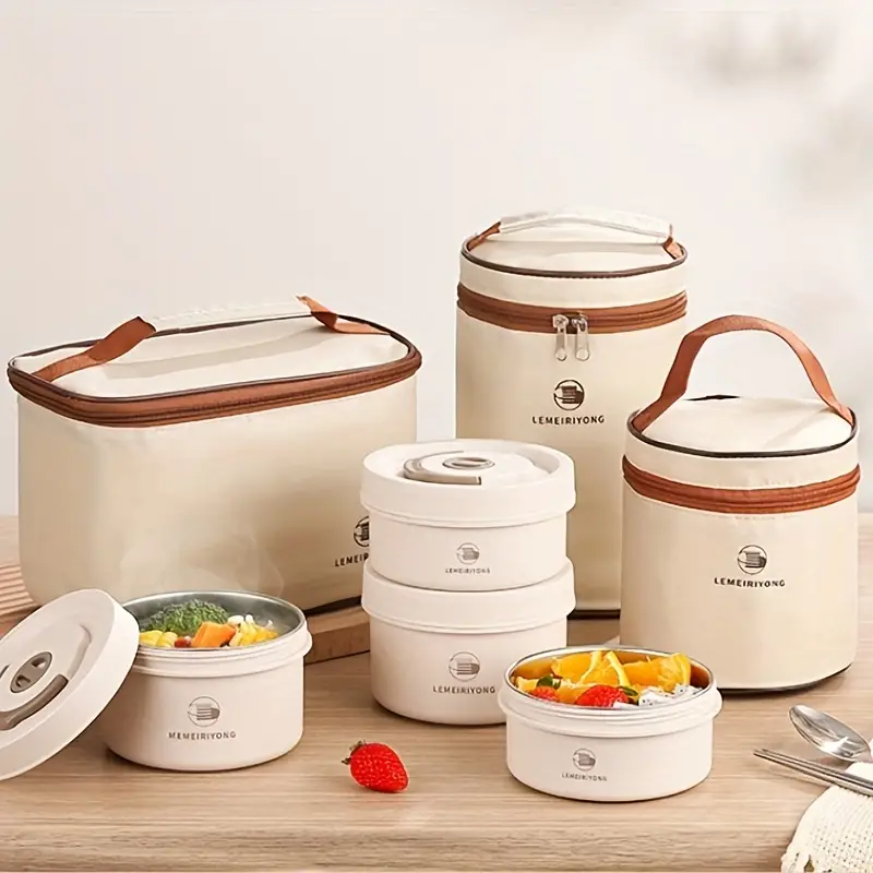 Sus304 Stainless Steel Insulated Lunch Box Stackable - Temu