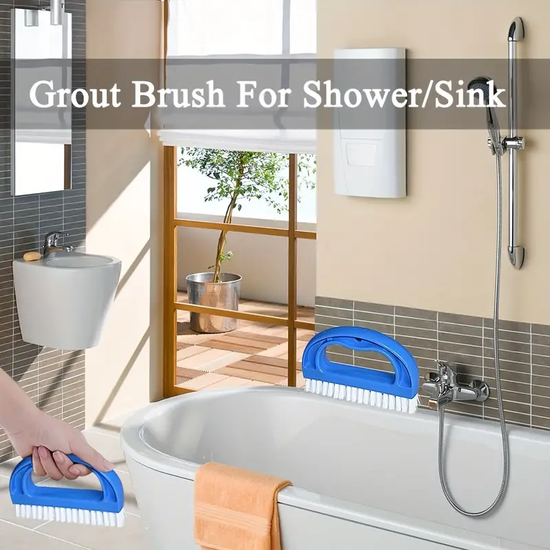 Stiff Bristles Grout Cleaner Brush Bathroom Shower Grout - Temu