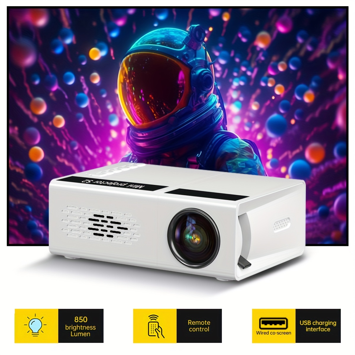 Proyector Portátil Mini Led Teléfono Móvil Home Theater M100 - Temu