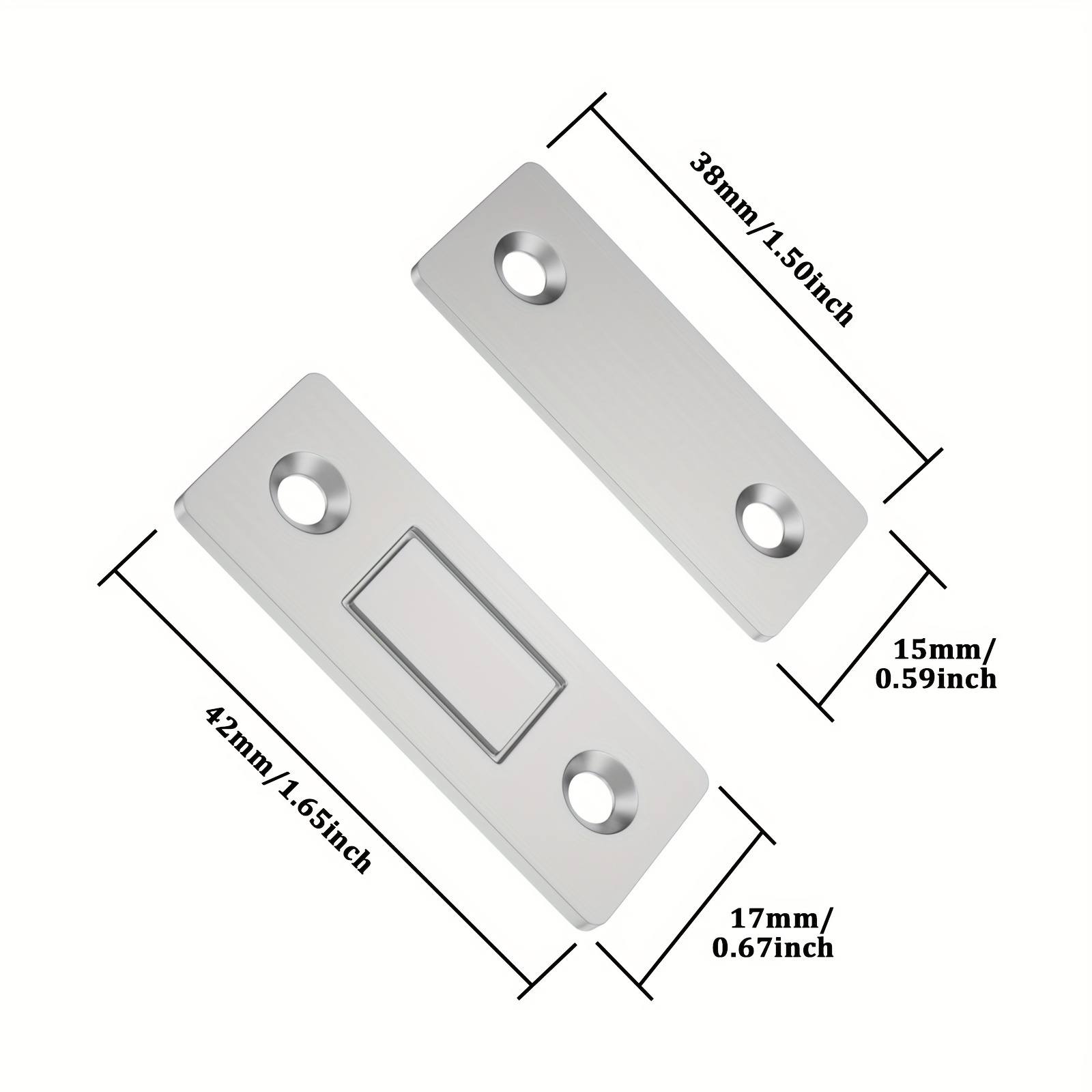 Cierre magnético de puerta ultra delgado: imanes de gabinete de acero  inoxidable para cajón de cierre de puerta corredera armario de cocina,  armario