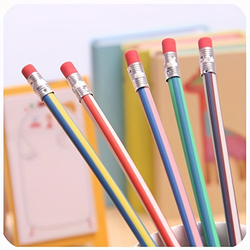 DPTALR Divertissement scolaire pour enfants Crayon magique incurvé doux à  rayures colorées 30pcs