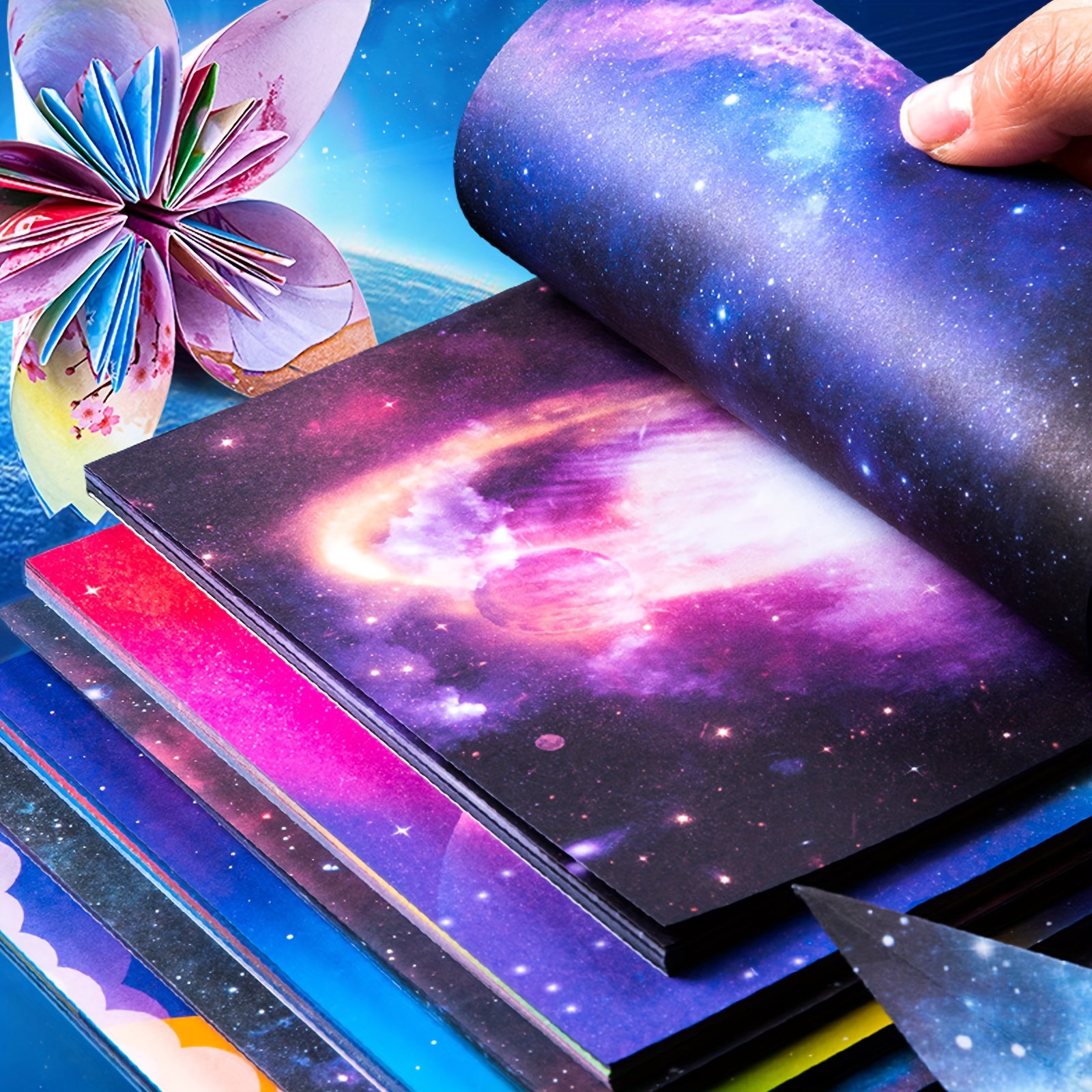 50pcs Origami Paper 6x6 Inch, Double Sided Starry Space Pattern Craft  Folding Paper For DIY Hand Crafts Arts Creativity School Lessons