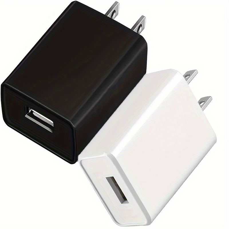 Prise Secteur Double Port USB Plug 8cm Blanc