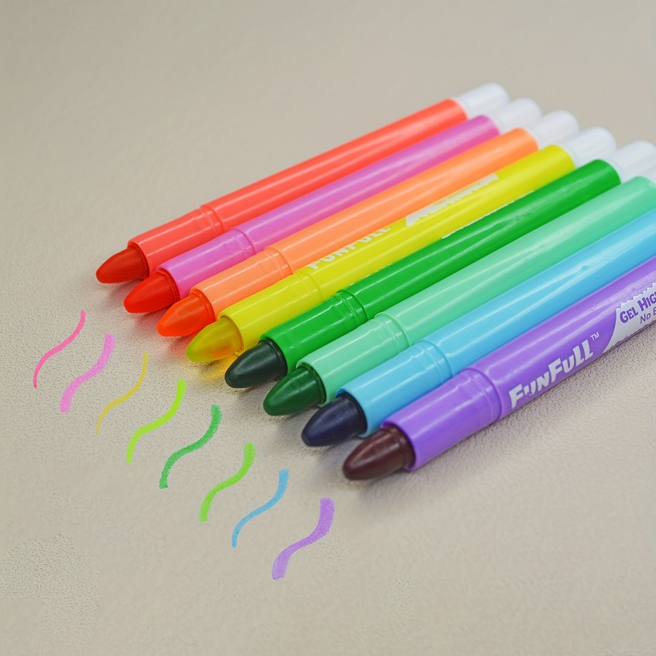 8pcs Gel Highlighter Pen No Bleeding Through No Smear For Journaling