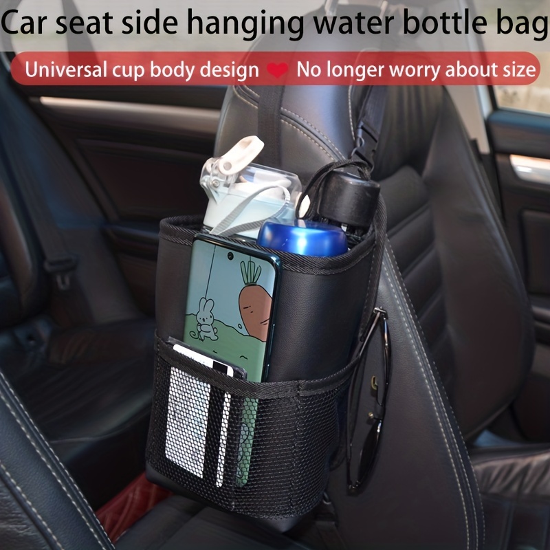 BESULEN Car Seat Side Large Cup Holder, Hanging Storage Bag for Drink Water  Bottle Baby Stuff, Multi-Functional Auto Organizer with Waterproof Liner