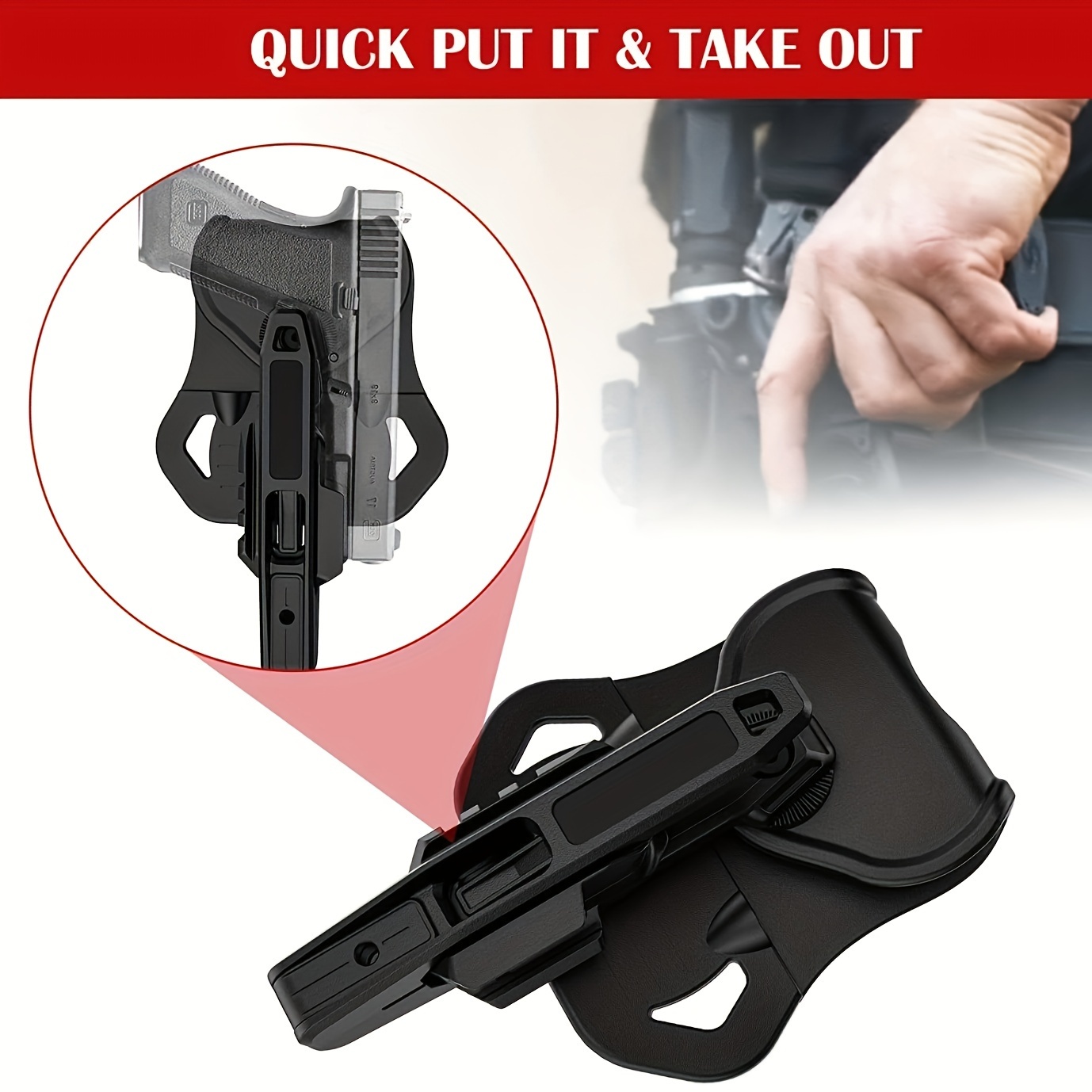 Pochette de rangement pour pistolet en Nylon, 1 pièce, étui dissimulé,  ventre, pistolet à traction rapide