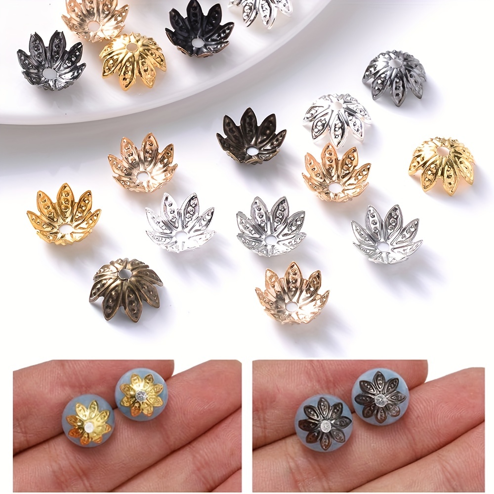 Lotus Flower Metal Beads Loose Spacer Bead Cone - Temu