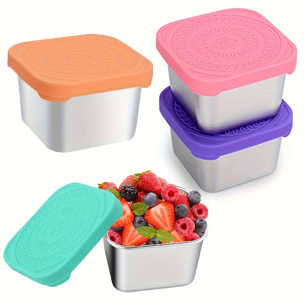 3Pack Stainless Steel Snack Containers 6oz Snack Box Container Leakproof US