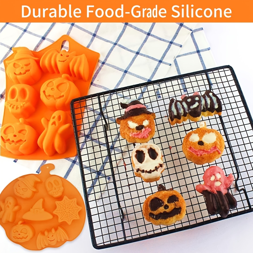 Halloween Ghost Pumpkin Silicone Baking Mold Set, Nonstick Chocolate Jelly  Fudge Cake Baking Molds, Party Favors Handmade Soap Molds, Skull Bat Ghost  Shape - Temu